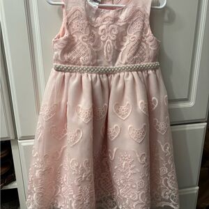 Bluberi Boulevard Elegant Pink Lace Kids Dress 4T